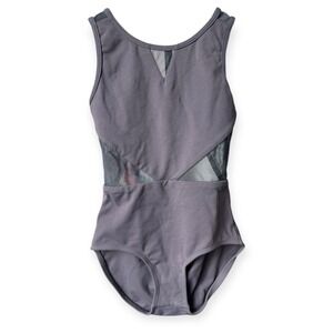 Purple Pixies Girls All Meshed Up Leotard Grey CM